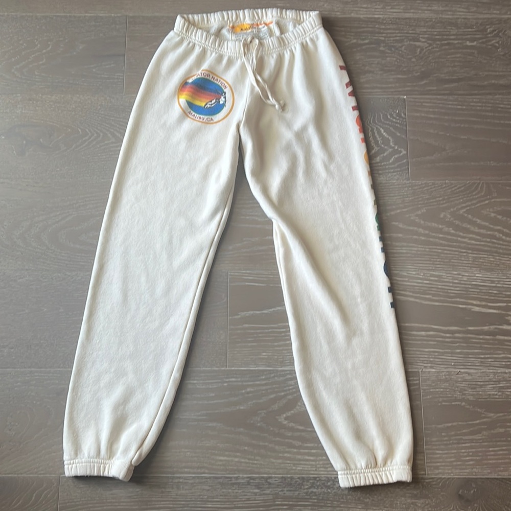 Aviator Nation cream sweatpants size medium